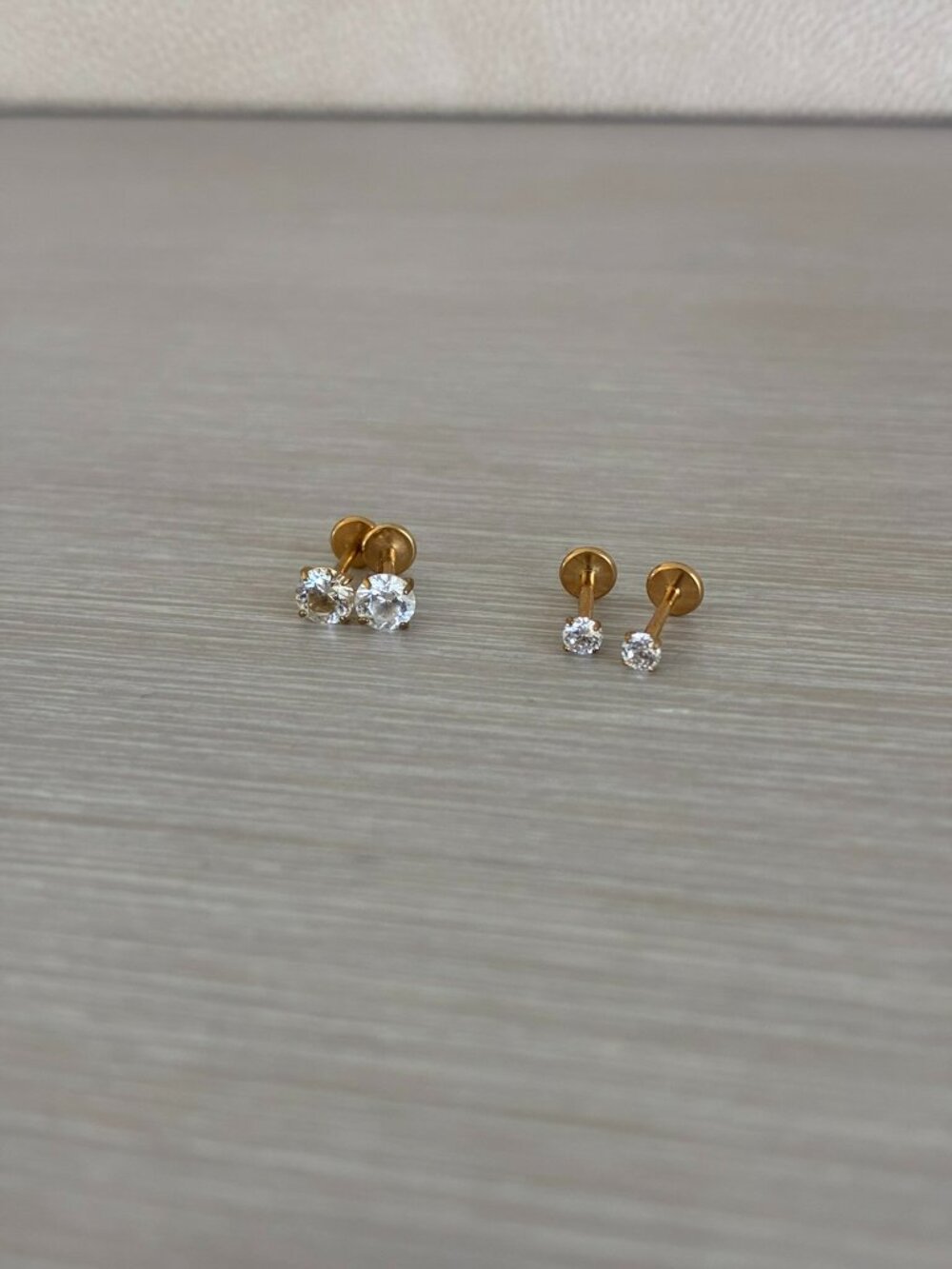 Two-Pair Clear Crystal Flat-Back Stud Earring Set